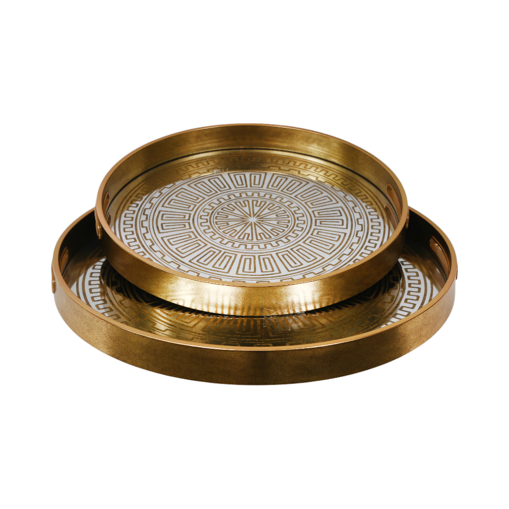 TRAY SET 2PC MIRROR ROUND 20335