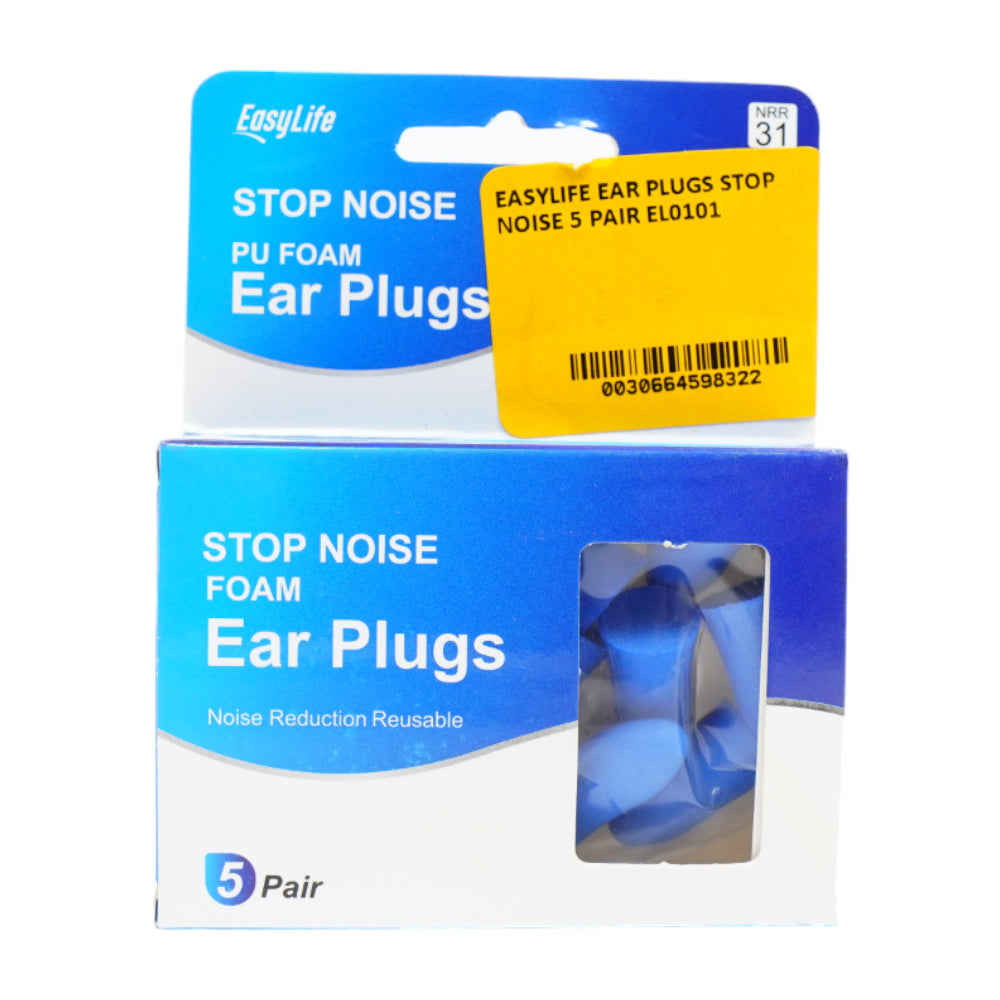 EASYLIFE EAR PLUGS STOP NOISE 5 PAIR EL0101