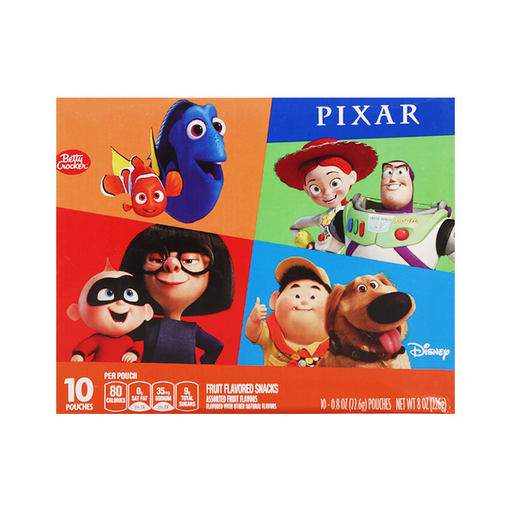 BETTY CROCKER FRUIT DISNEY PIXAR FRUIT SNACK 10 POUCHES 226G