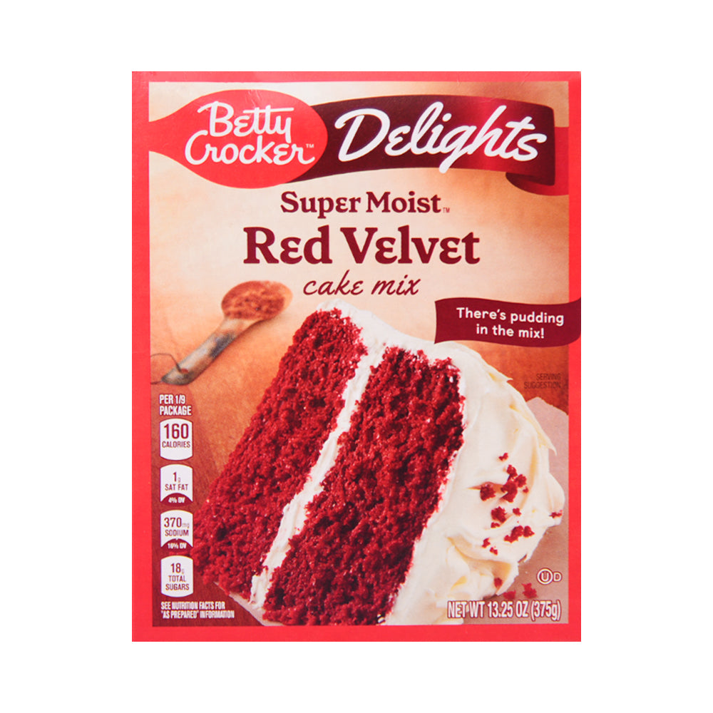 BETTY CROCKER SUPER MOIST CAKE MIX RED VELVET 375 GM