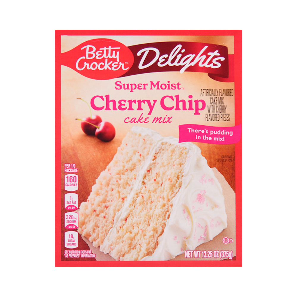 BETTY CROCKER SUPER MOIST CAKE MIX CHERRY CHIP 375 GM
