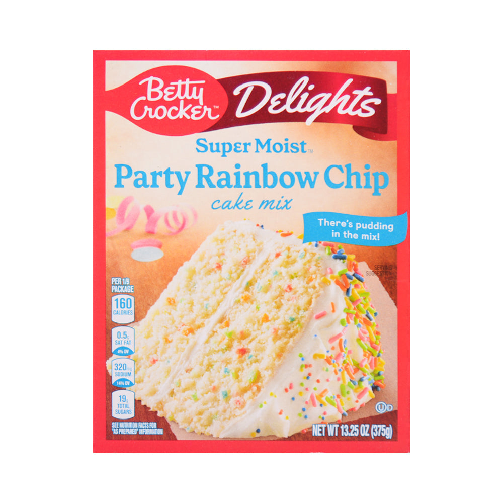 BETTY CROCKER SUPER MOIST CAKE PARTY RAINBOW CHIP 375 GM