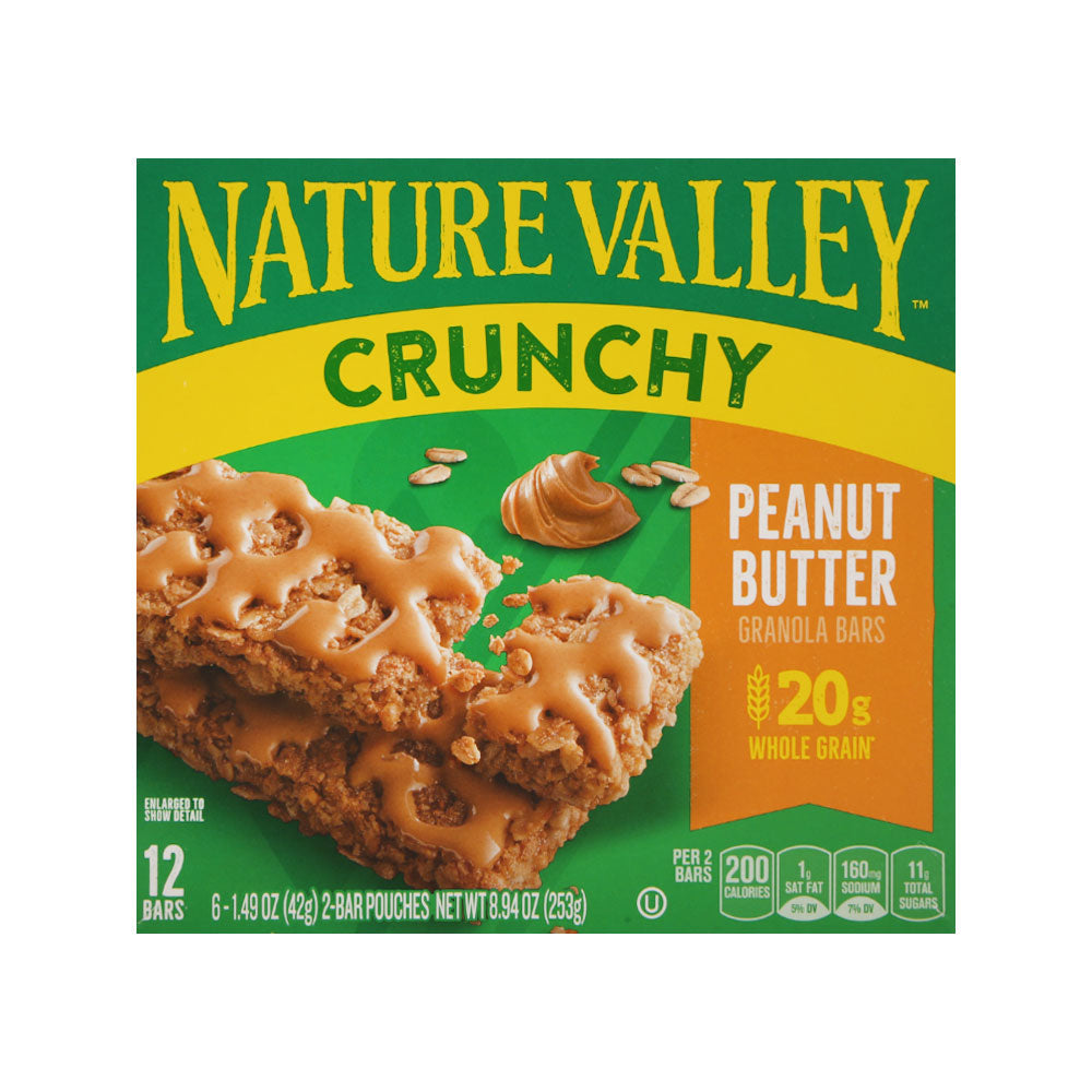 NATURE VALLEY CEREAL BAR CRUNCHY PEANUT BUTTER 12PC 253 GM