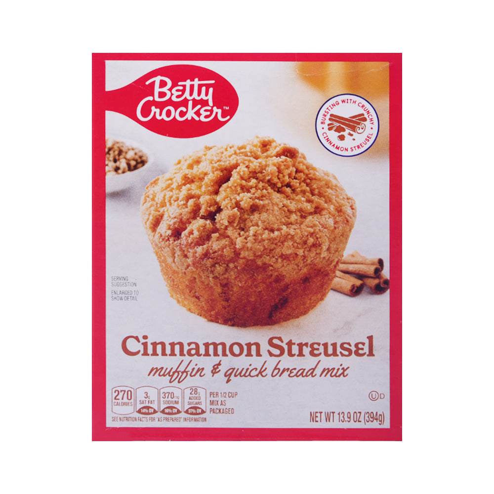 BETTY CROCKER CINNAMON STREUSEL MUFFIN & BREAD MIX 394G