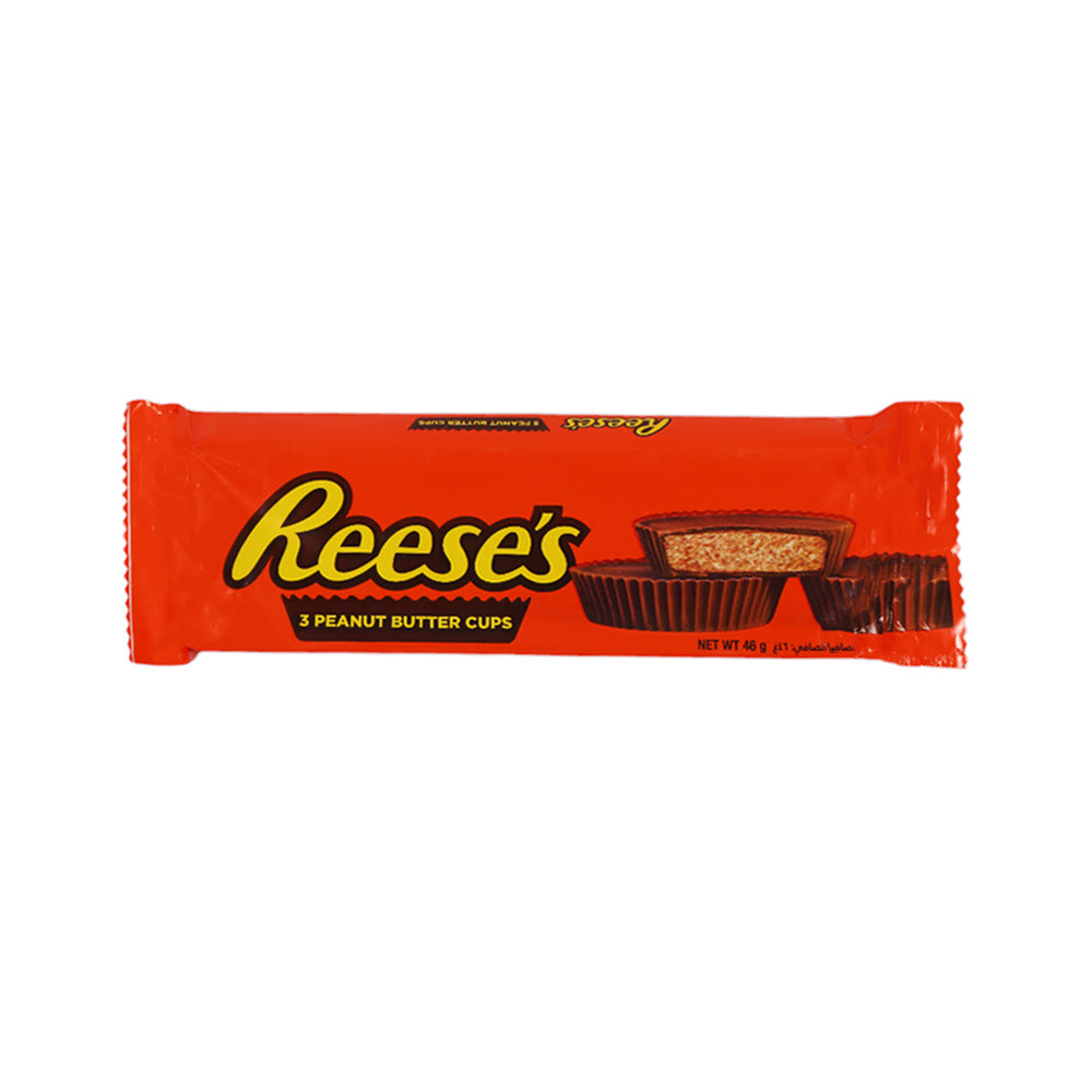 REESES CHOCOLATE 3 PEANUT BUTTER CUPS 46 GM