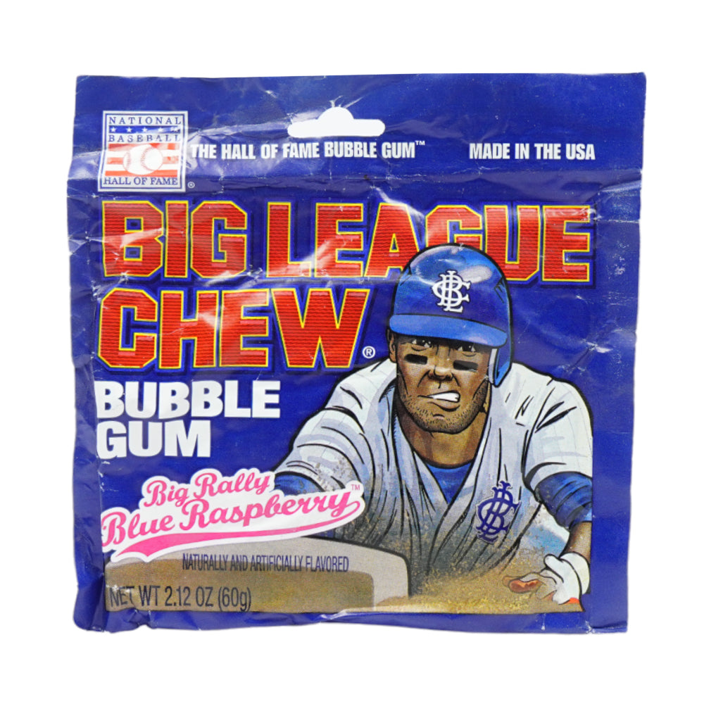 BIG LEAGUE CHEW BUBBLE GUM BLUE RASPBERRY 60 GM