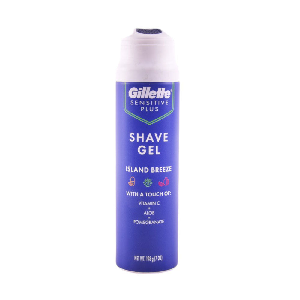 GILLETTE SENSITIVE PLUS SHAVE GEL ISLAND BREEZE 198G