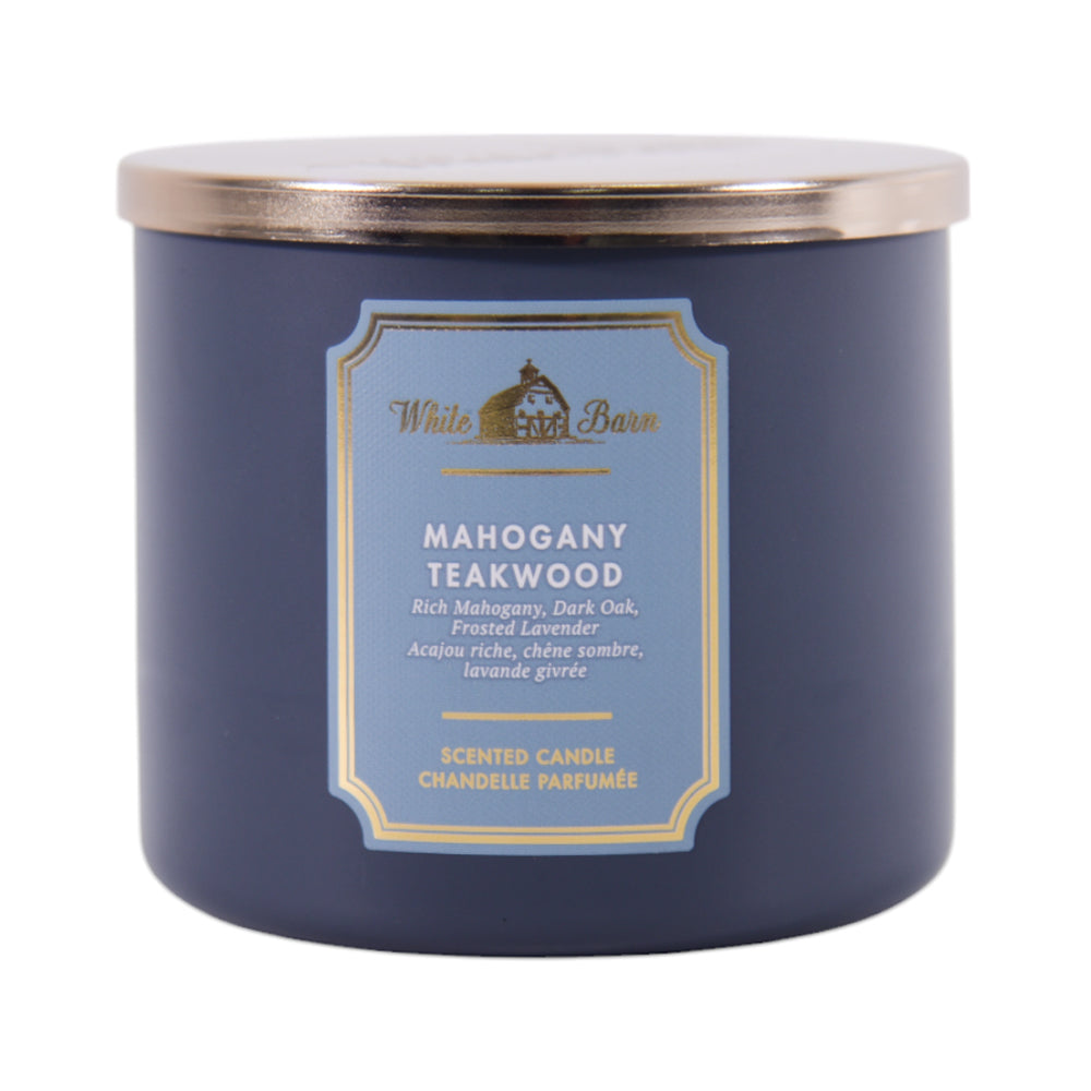 BBW BODY CANDL 3 WICK MAHOGANY TAKEWOOD 411 GM