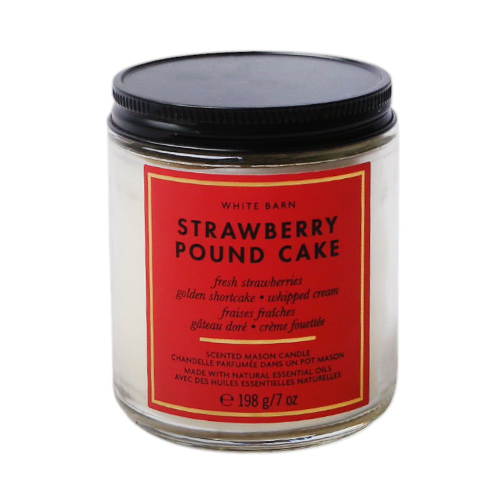 BBW SINGLE WICK CANDLE STRABERRY POND CAKE 198G