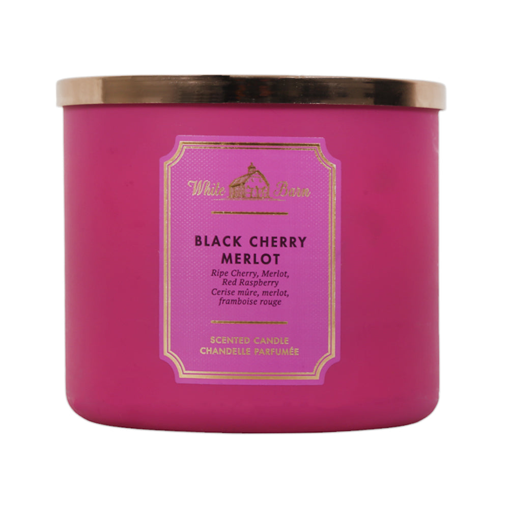 BBW CANDLE 3 WICK BLACK CHERRY 83 MERLOT 411G