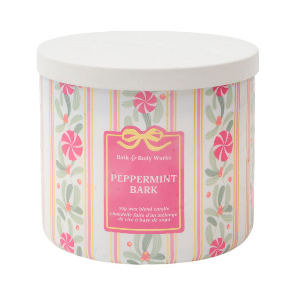 BBW CANDLE 3 WICK PEPPER MINT BARK 411G