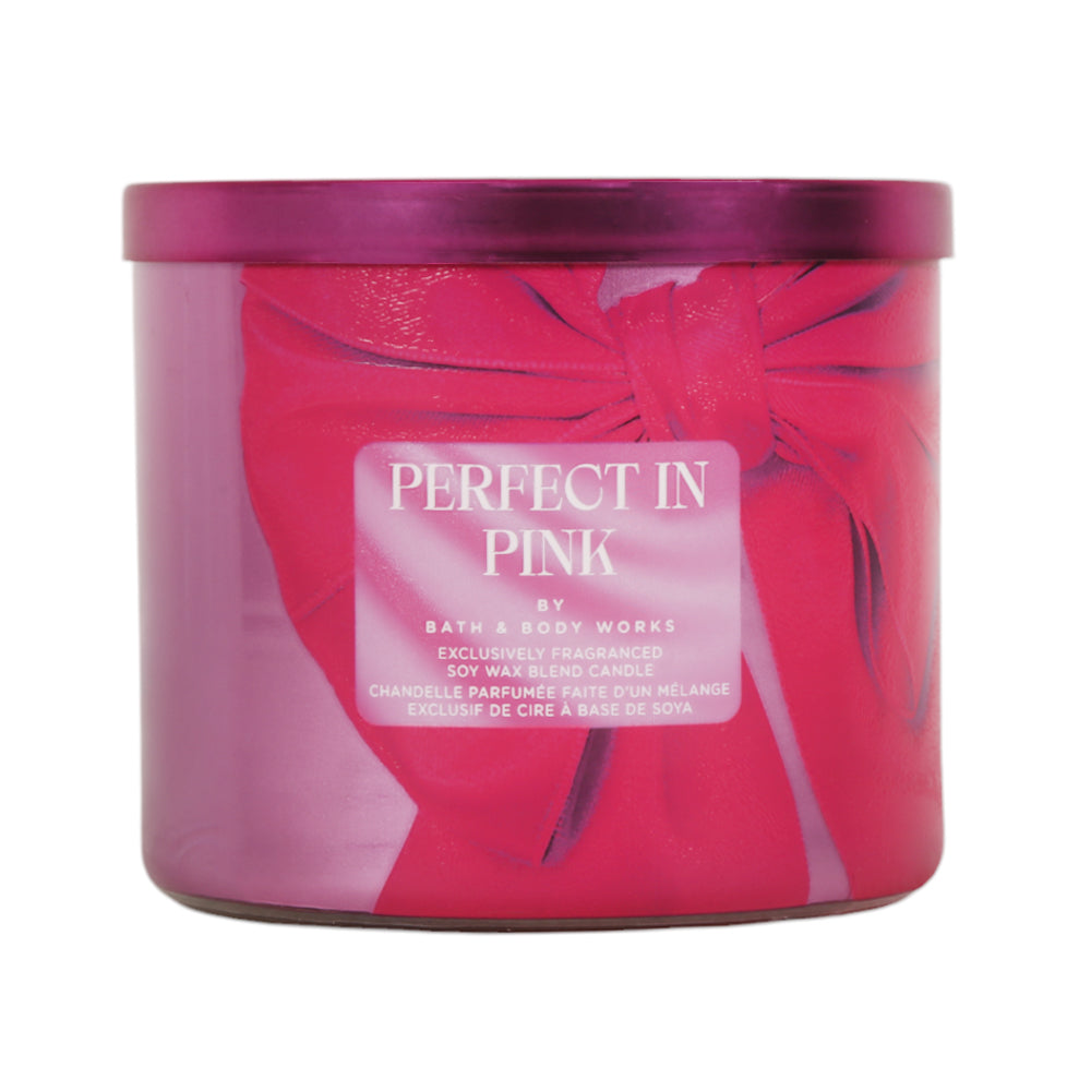 BATH & BODY WORKS CANDLE 3 WICK PERFECT N PINK 411 G