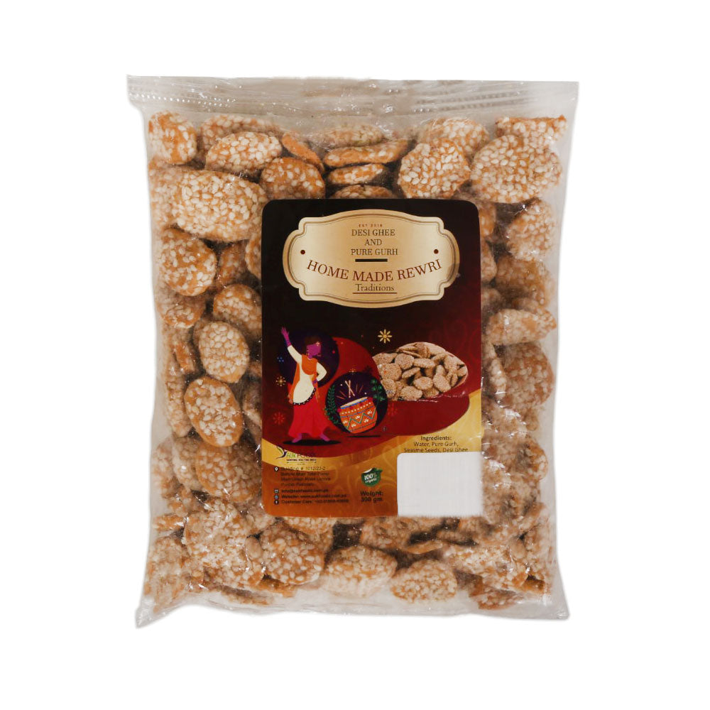 HOME MADE PURE GURH AND DESI GHEE REWRI 300 GMS