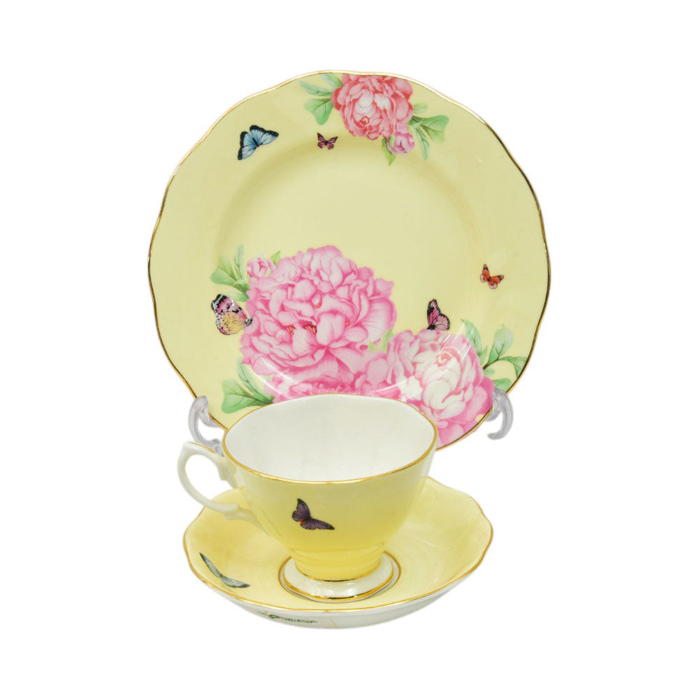 CUP & SAUCER SET ROYAL ALBERT 3PC MIRAND JOY