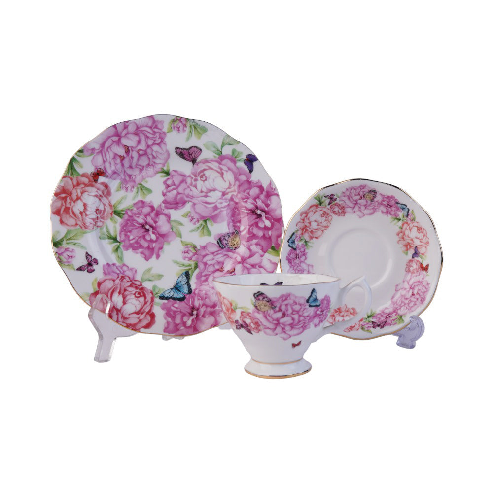 CUP & SAUCER SET ROYAL ALBERT 3PC MIRAND GRATIT