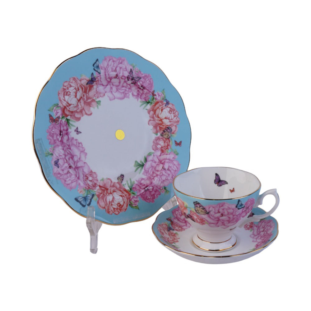 CUP & SAUCER SET ROYAL ALBERT 3PC MIRAND DEVOTION