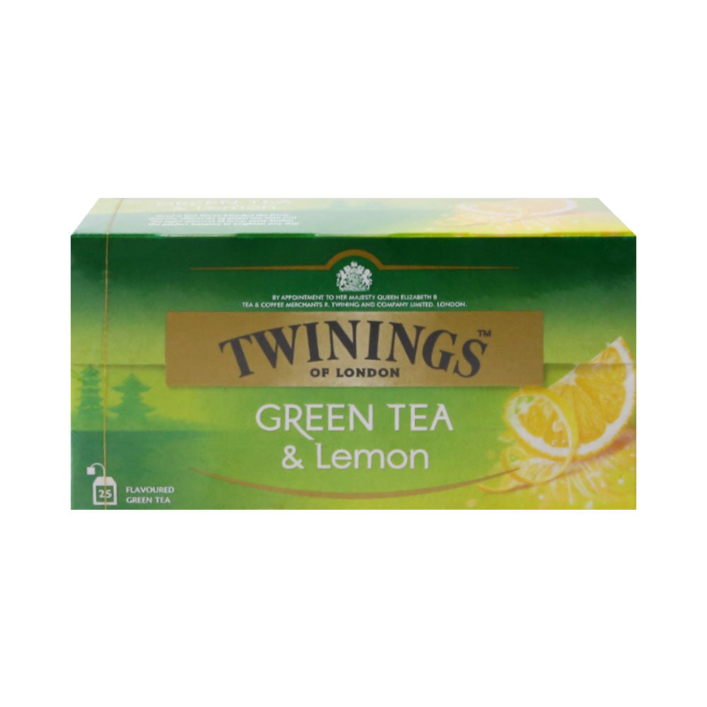 TWININGS GREEN TEA & LEMON 25 TEA BAGS 40 GM BASIC
