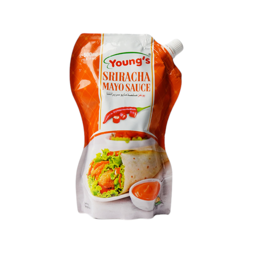 YOUNGS MAYO SRIRACHA 500ML POUCH