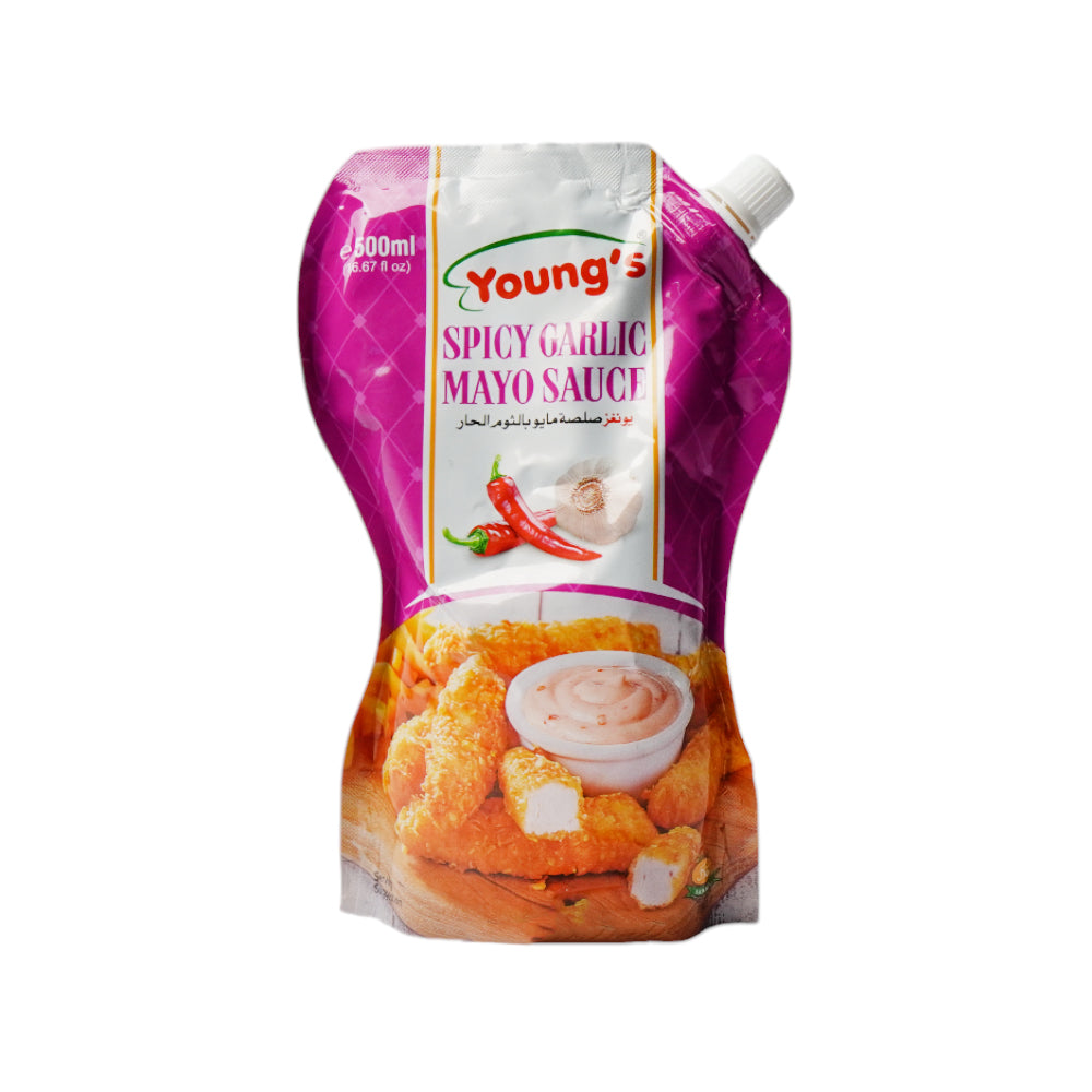 YOUNGS MAYO SPICY GARLIC 500ML POUCH