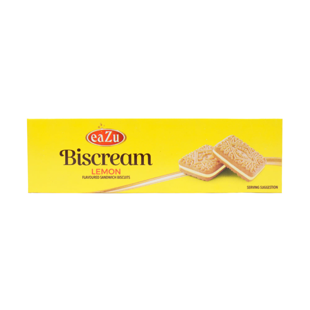 EAZU BISCREAM SANDWICH BISCUIT LEMON 90 GM