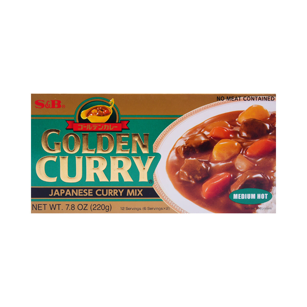 S&B GOLDEN CURRY MIX MEDIUM HOT 220 GM