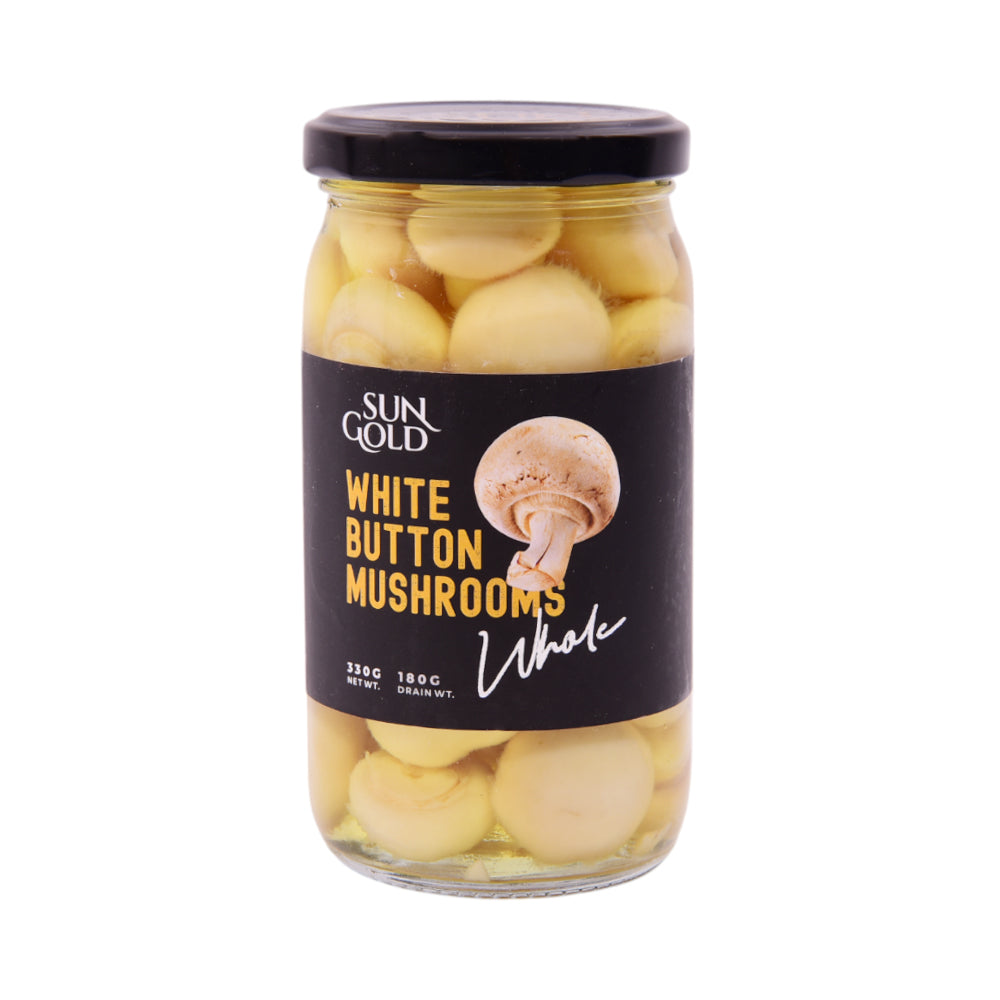 SUNGOLD WHOLE MUSHROOMS GLASS JAR 330 GM