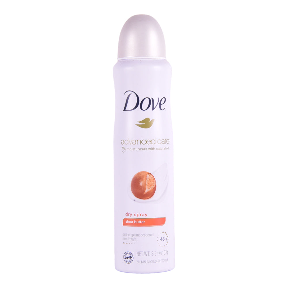 DOVE DEODORANT SPRAY ADVANCED CARE SHEA BUTTER 107 GM