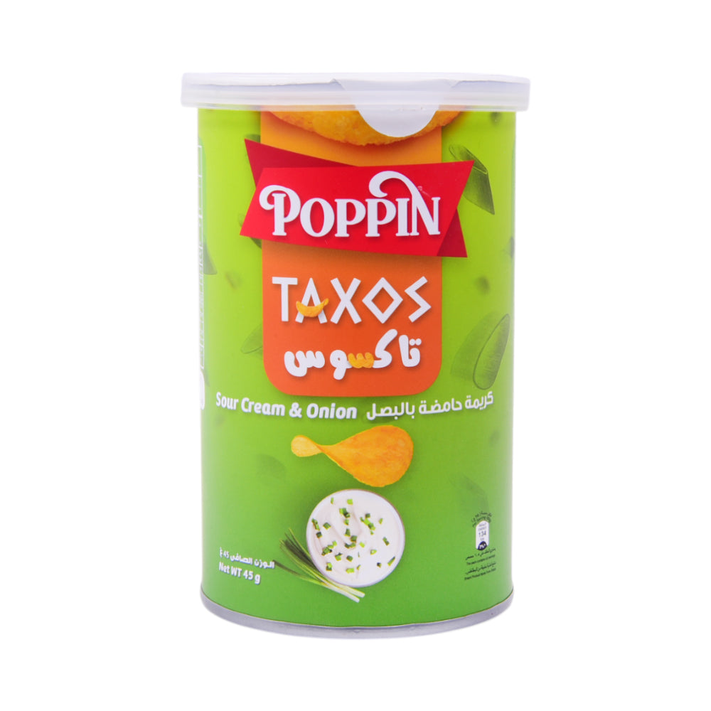 POPPIN CHIPS TAXOS SOUR CREAM & ONION 45 GM