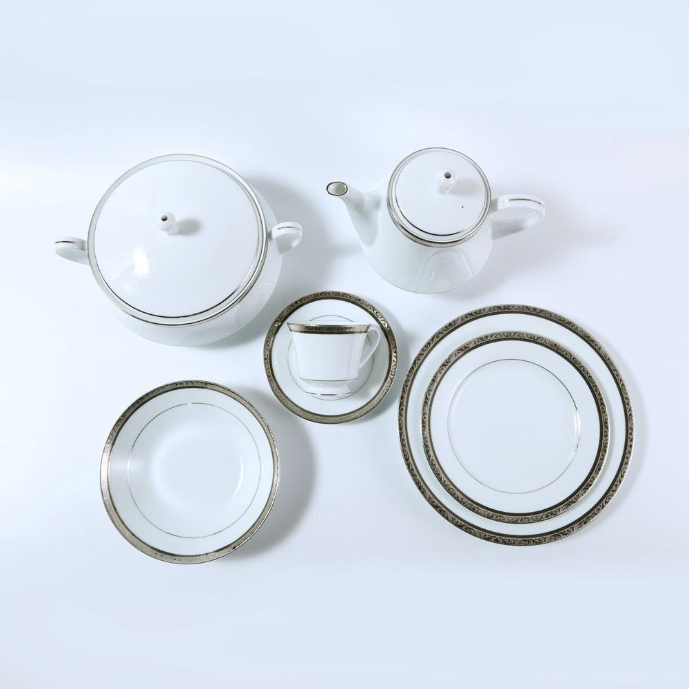 DINNER SET NORITAKE 98PC REGENT PLATINUM 4333 A+B