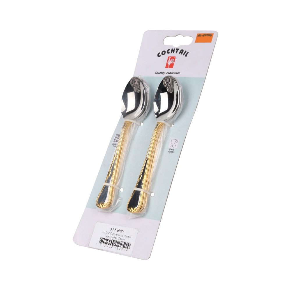 TEA/COFFEE SPOON SET COCKTAIL HALF GOLD 6PC ART 212 PC