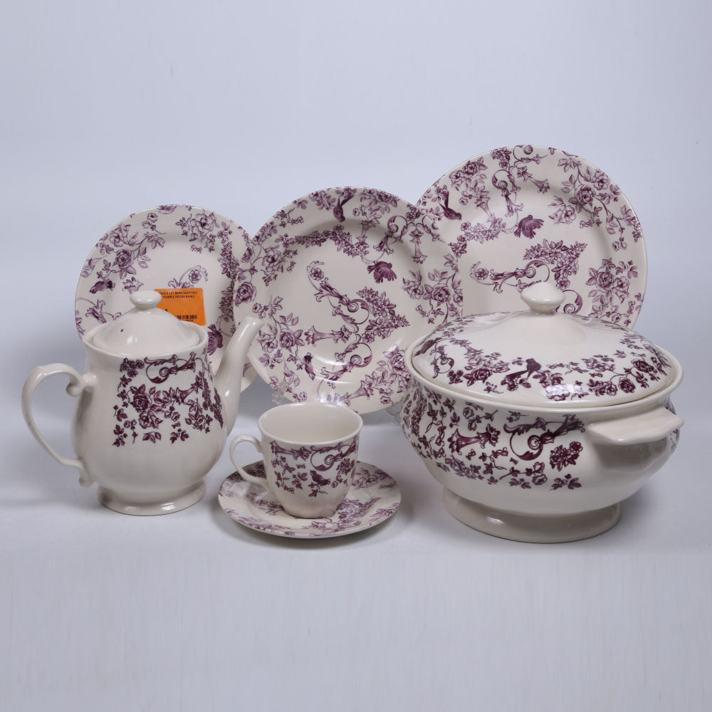 DINNER SET 85PC CLAYTON JOY PURPLE 002US BASIC