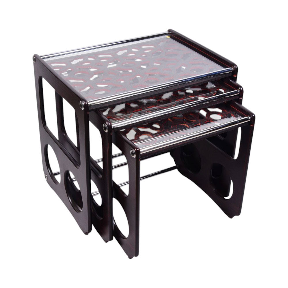 TABLE SET 3PC CARVING 012