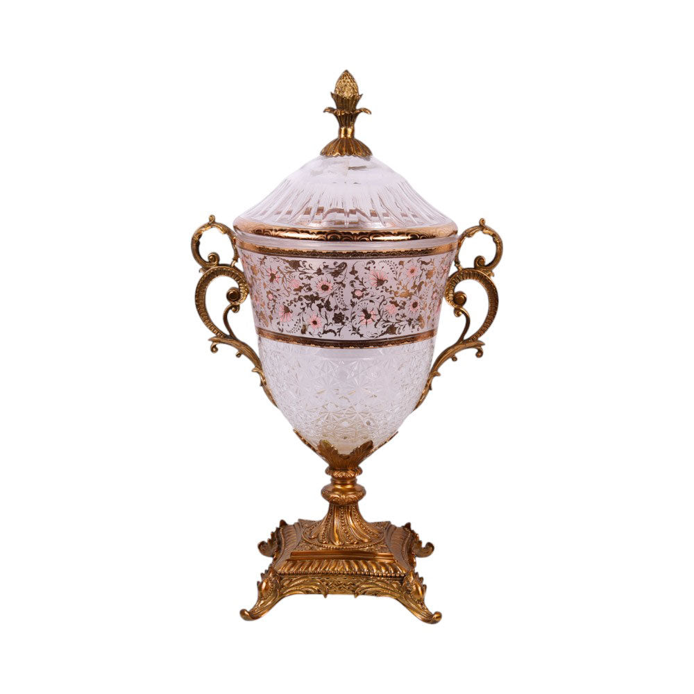 BOWL CANDY CRYSTAL BRASS H-J50-2047 J335-HW03 BASIC