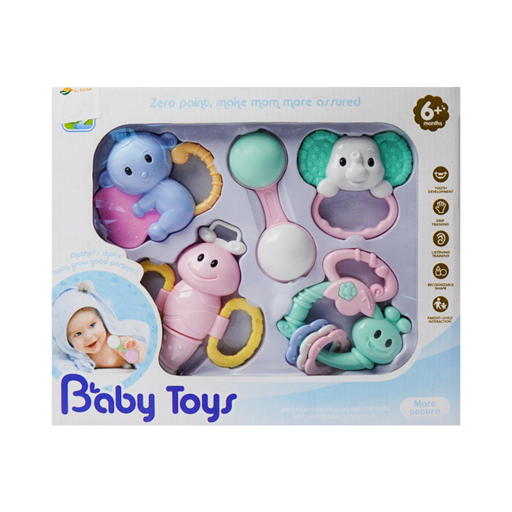 6805-3 BABY RATTLE 5PC SET A.I
