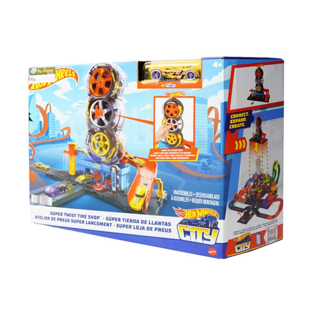 HDP02 HOT WHEEL CITY SUPER TWIST TIRE SHOP TRACK H.B