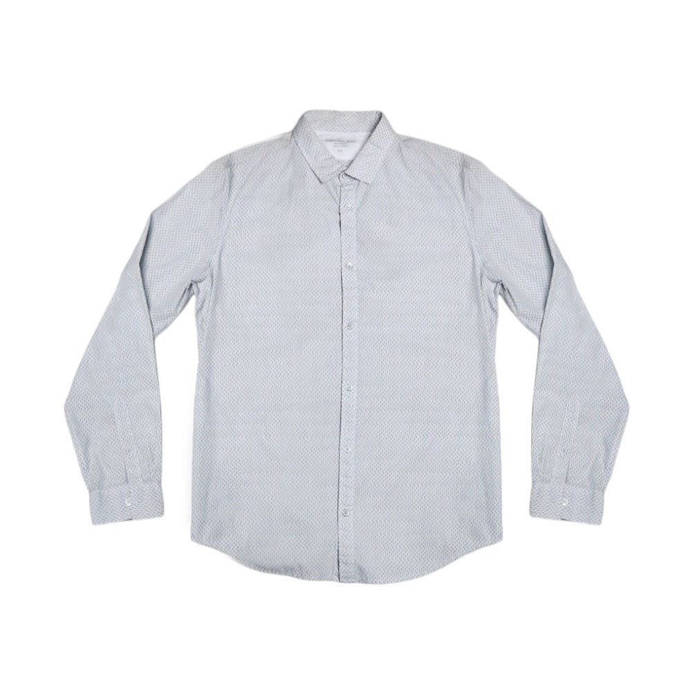 CK MEN CASUAL PRINTED SHIRT L/S 9467/110 WHT M