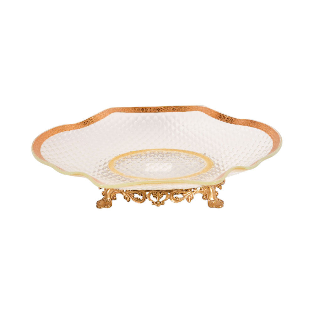 DISH CRYSTAL BRASS E8-PK28-2 J143-B37