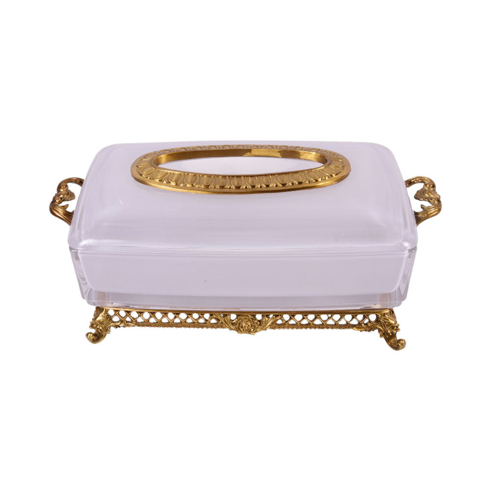 TISSUE BOX CRYSTAL BRASS H-C19-6018 D24-3