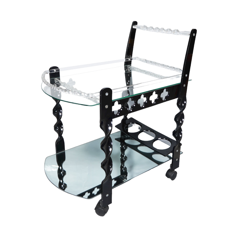 TEA TROLLEY ACRYLIC 2 SHELF 33 WHITE