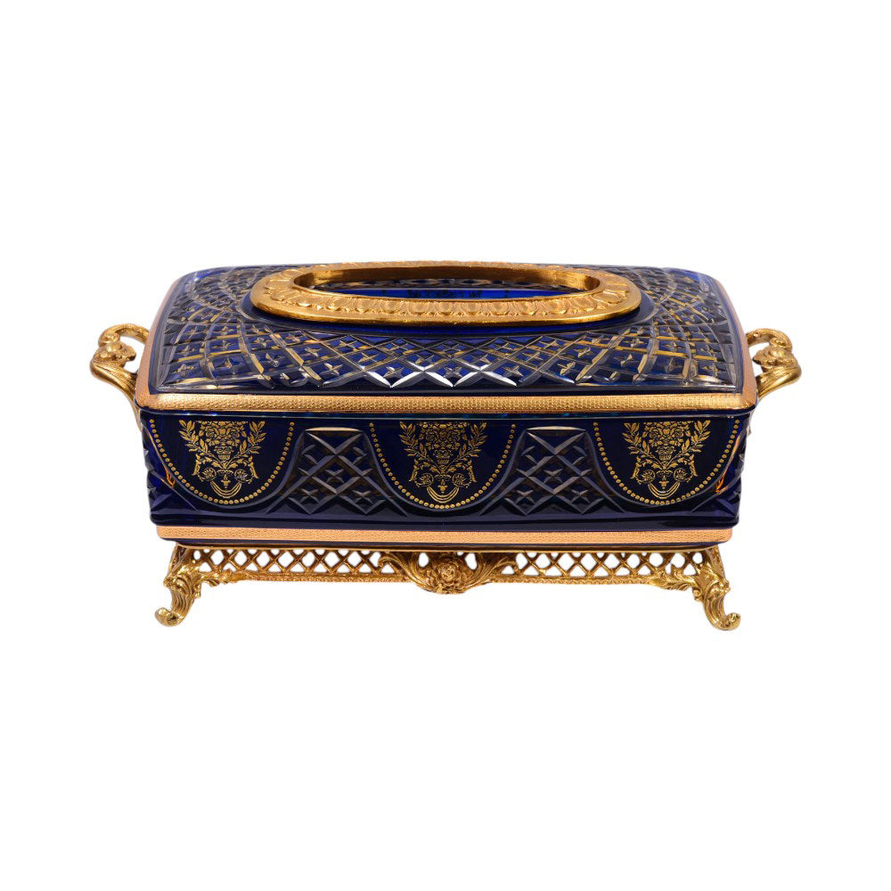 TISSUE BOX CRYSTAL BRASS H-C19-6018 JSC20-C201-1
