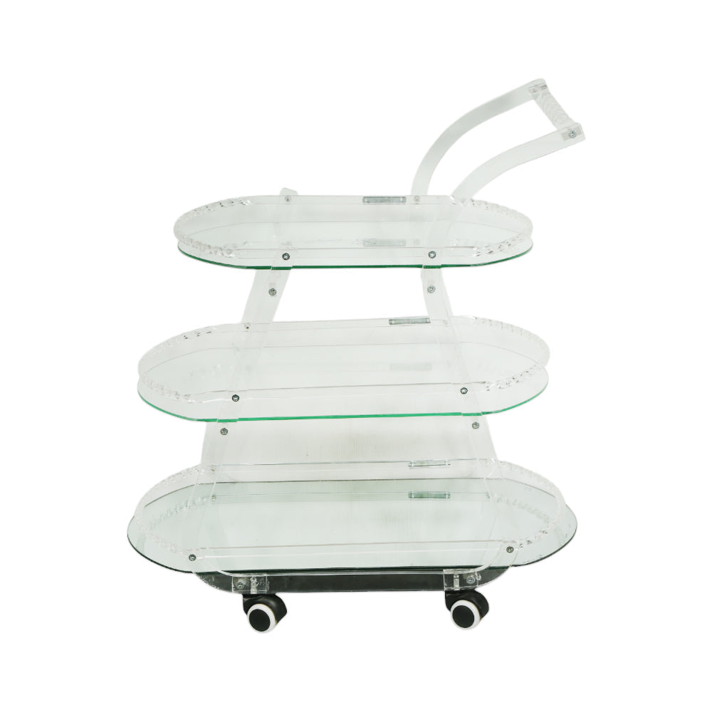 TEA TROLLEY ACRYLIC ATTALIA 3 SHELF 86 WHITE