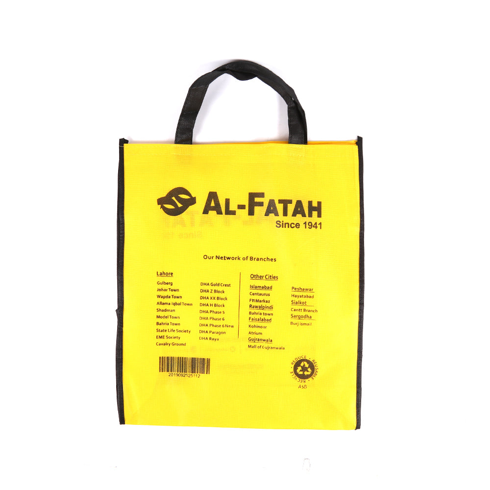 BAG NON WOVEN YELLOW WITH BLACK HANDLE