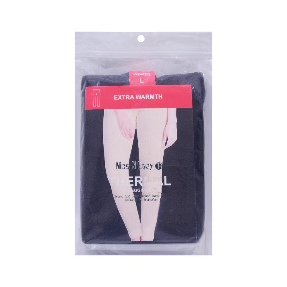 LADIES THERMAL PAJAMA BLACK LARGE