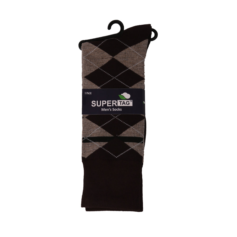 SUPER SOCKS ARGYLE P1(BROWN)