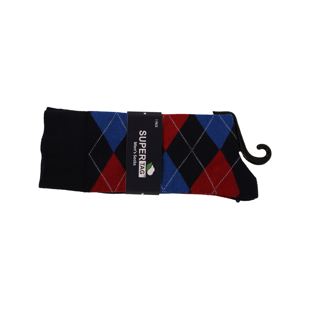 SUPER SOCKS ARGYLE P1(NAVY)