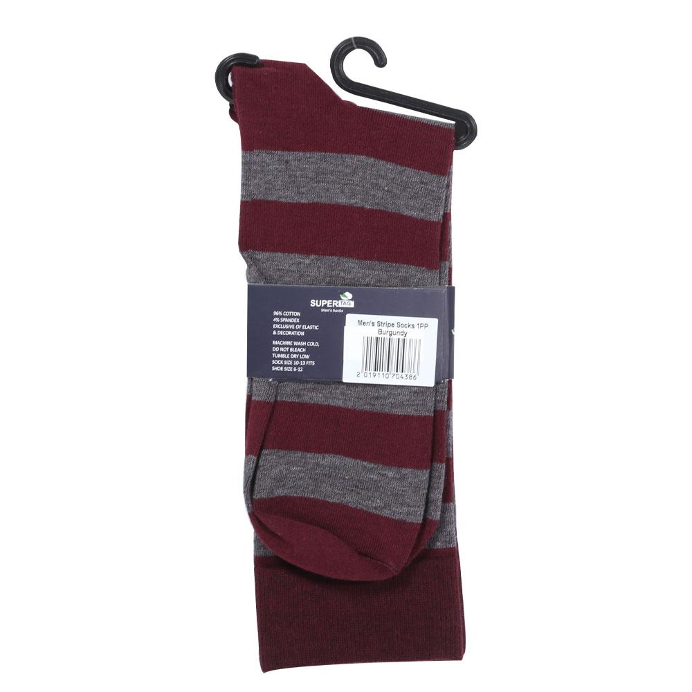 SUPER SOCKS STRIPE P1 (BURGUNDY)