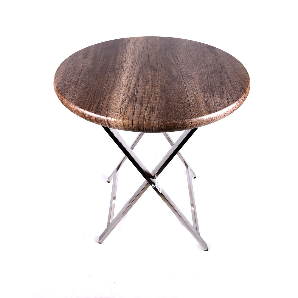 Folding Table S.S Round Khaki Gray