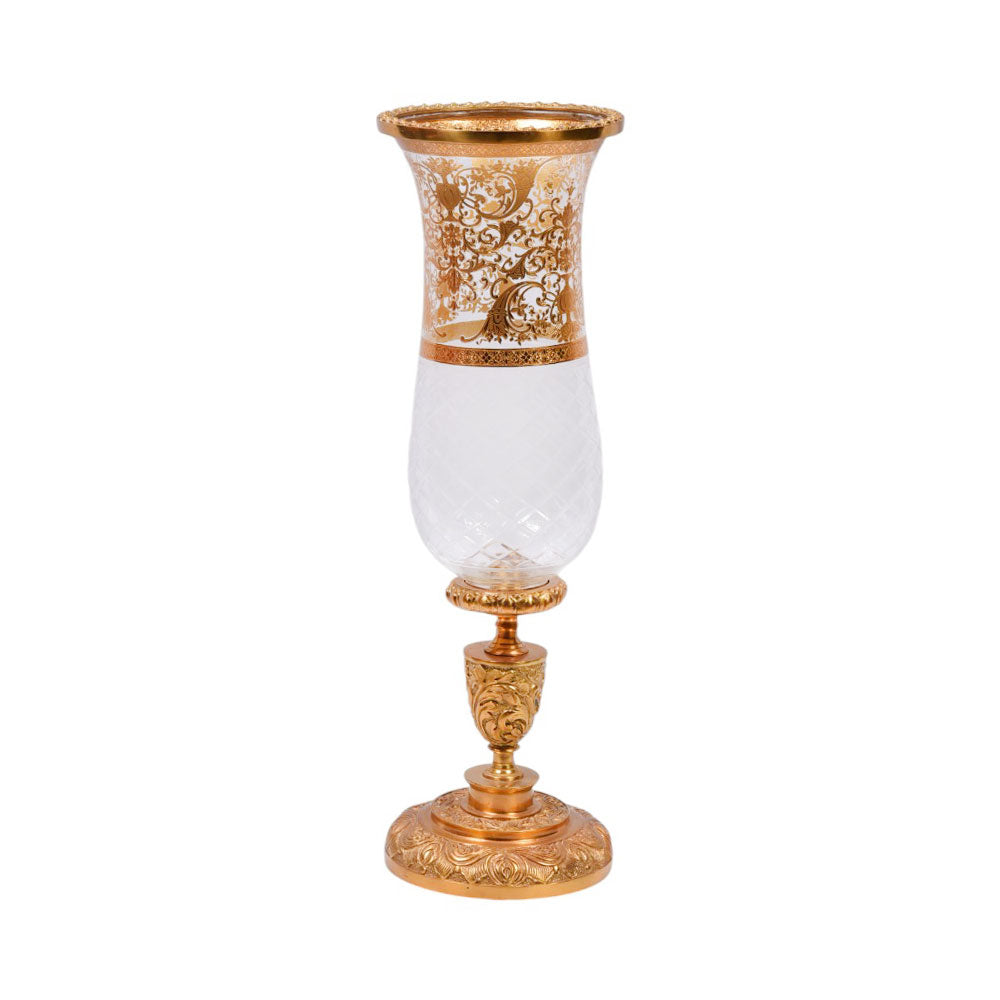 VASE CRYSTAL BRASS E7-R36-36002 J322-20