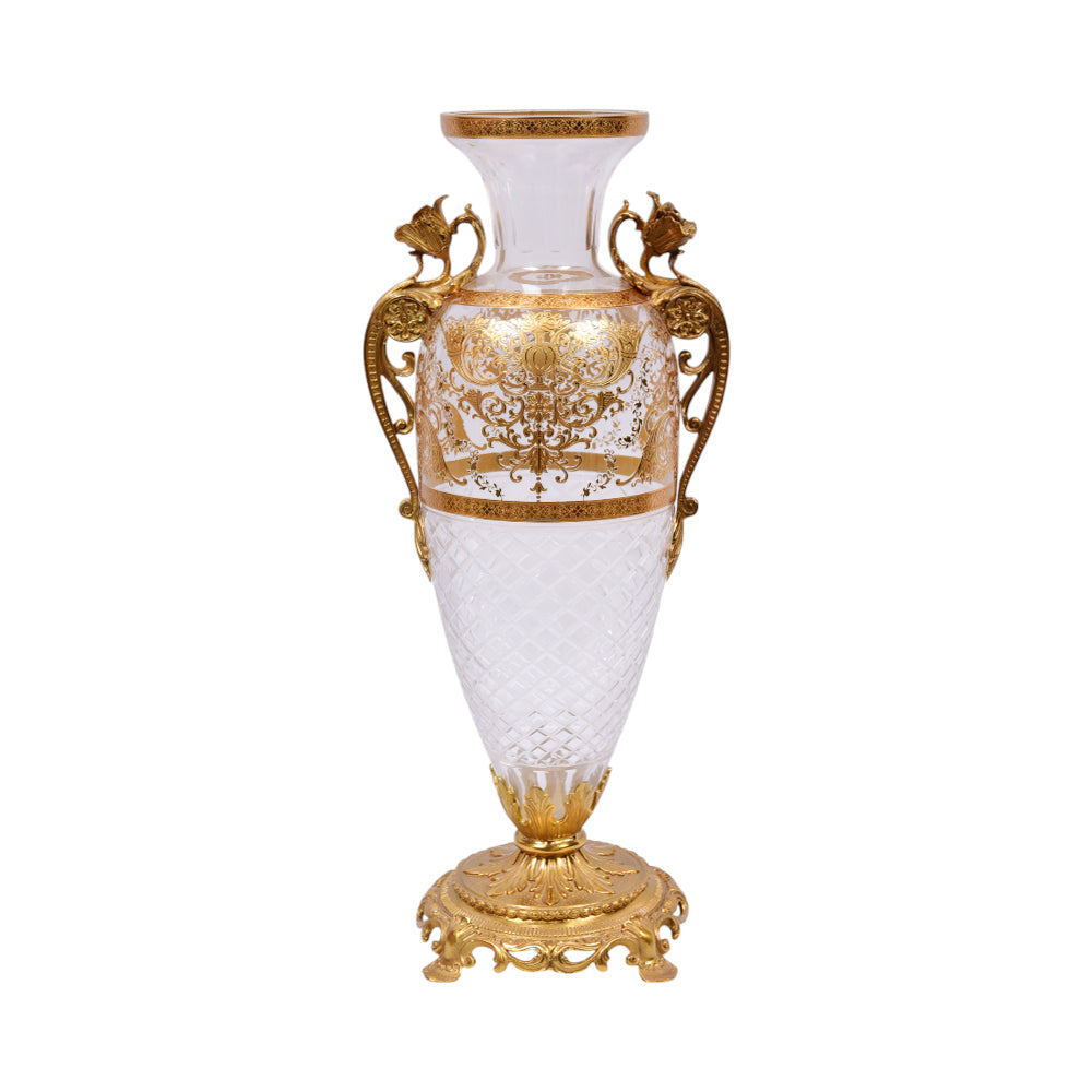 VASE CRYSTAL BRASS E7-V21024-4 J322-20