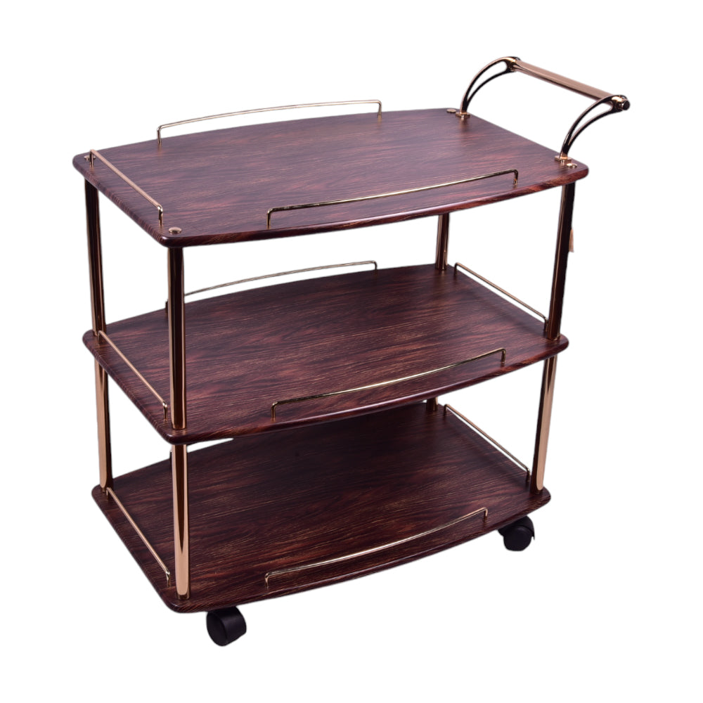 TEA TROLLY STATE 3 SHELF TIGER GOLD